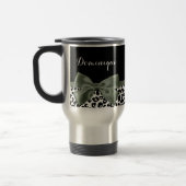 Mug De Voyage Empreinte de léopard animal Motif noir vert Bow (Gauche)