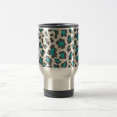 Mug De Voyage Empreinte de léopard Aqua, Gris, Blanc (Centre)