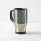 Mug De Voyage Empreinte de léopard bleu et gris (Devant gauche)