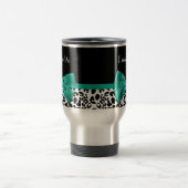 Mug De Voyage Empreinte de léopard Emerald Green Ribbon Bow Chic (Centre)