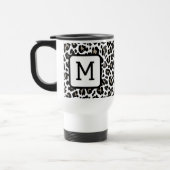Mug De Voyage Empreinte de léopard monogramme noir et blanc (Gauche)