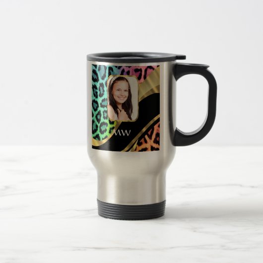 Mug De Voyage Empreinte de léopard multicolore (Droit)