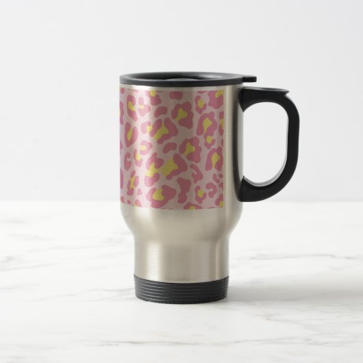 Mug De Voyage Empreinte de léopard rose et jaune (Droit)