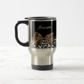 Mug De Voyage Empreinte de léopard sophistiqué Bow Brown avec no (Gauche)