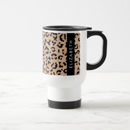 Mug De Voyage Empreinte de léopard, Spots, Leopard Brown, Votre (Droite)