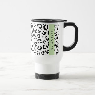 Mug De Voyage Empreinte de léopard, Spots, Noir Et Blanc, Votre 