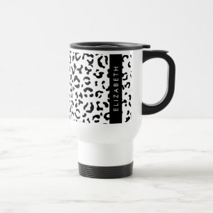 Mug De Voyage Empreinte de léopard, Spots, Noir Et Blanc, Votre