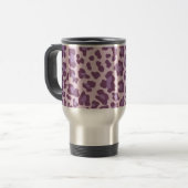 Mug De Voyage Empreinte de léopard violet et lavande (Devant gauche)