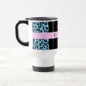 Mug De Voyage Empreinte de léopard, Zebra Print, Bleu, Votre nom (Gauche)
