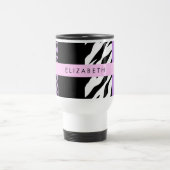 Mug De Voyage Empreinte de léopard, Zebra Print, Purple, Votre n (Centre)