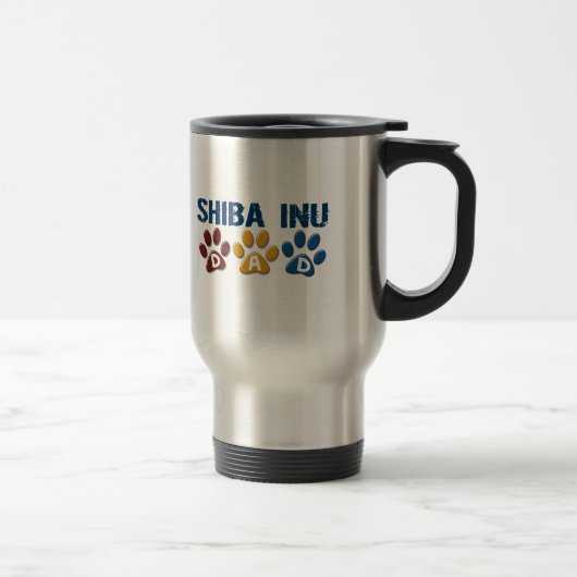 Mug De Voyage Empreinte de patte 1 de papa de SHIBA INU (Droit)