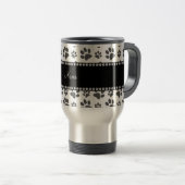 Mug De Voyage Empreinte de patte blanc nommé personnalisé de (Devant droit)