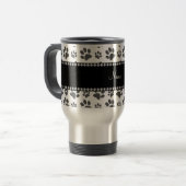 Mug De Voyage Empreinte de patte blanc nommé personnalisé de (Devant gauche)