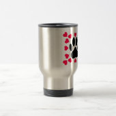 Mug De Voyage Empreinte de patte Chien Noir Avec Formes Cardiaqu (Centre)