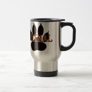 Mug De Voyage Empreinte de patte d'animal noir