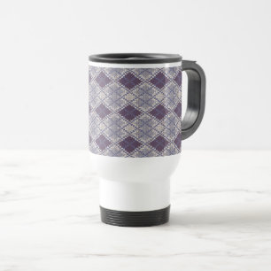 MUG DE VOYAGE EN MAILLE ARGYLE PRUNE