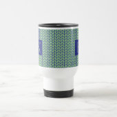 Mug de voyage en tricot bleu vert + initiale II (Centre)