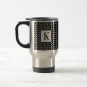 Mug de voyage en tricot noir + Initiale (Gauche)