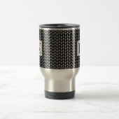 Mug de voyage en tricot noir + Initiale (Centre)