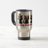 Mug De Voyage Enchanter le groupe de chats d'Halloween (Devant gauche)