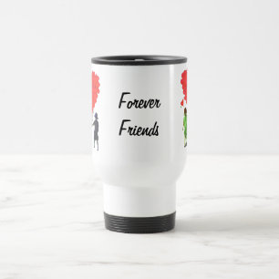 Mug De Voyage Enfants tenant la main et ballons en forme de coeu