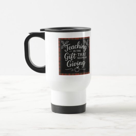 Mug De Voyage Enseigner est le cadeau qui continue de donner Cou (Gauche)