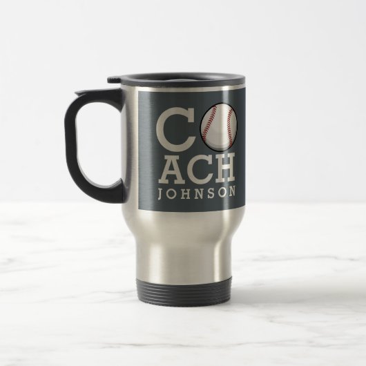 Mug De Voyage Entraîneur de base-ball nommé fait sur commande (Gauche)