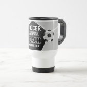 Mug De Voyage  Entraîneur de soccer noir et blanc  (Devant droit)