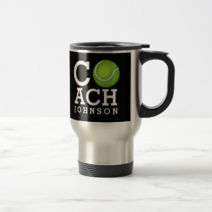 Mug De Voyage Entraîneur de tennis nommé fait sur commande