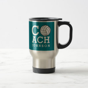 Mug De Voyage Entraîneur nommé fait sur commande de volleyball