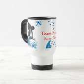 Mug De Voyage Équipe de natation Boug de voyage personnalisable (Devant gauche)