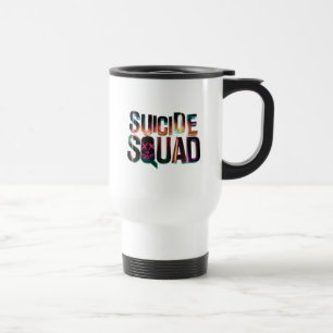 Mug De Voyage Équipe de suicide   Logo couleur brillant