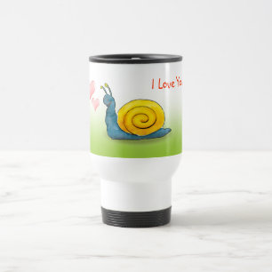 Mug De Voyage Escargot aimé avec le grand coeur - attaquez le