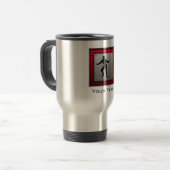 Mug De Voyage Escrimeur en aluminium balayé de regard (Devant gauche)