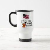 Mug De Voyage ESPACE | Snoopy avec astronaute du drapeau (Gauche)