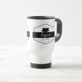 Mug De Voyage Étiquette noir simple (Devant droit)