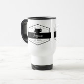 Mug De Voyage Étiquette noir simple (Devant gauche)