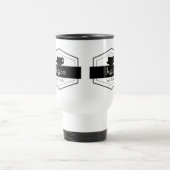 Mug De Voyage Étiquette noir simple (Centre)