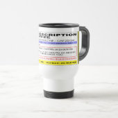 Mug De Voyage ÉTIQUETTE personnalisé drôle de Rx - café de (Devant droit)