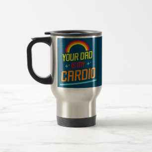 Mug De Voyage Étoiles Cœur Arc-en-ciel Votre Papa Est Mon Cardio