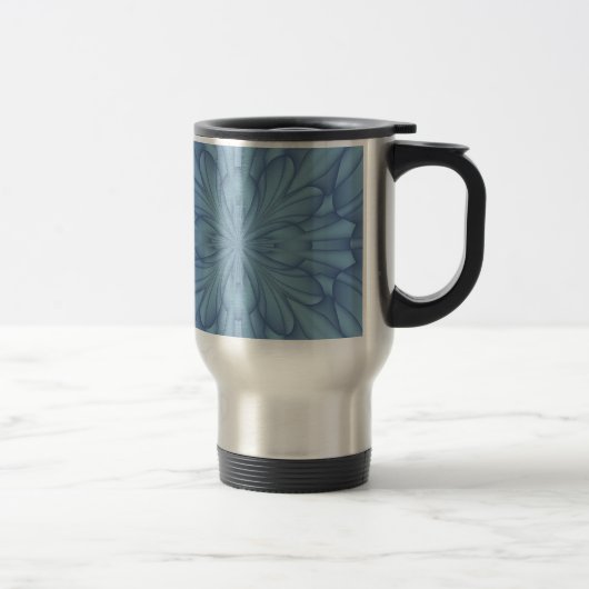 Mug De Voyage Étoiles de Noël bleu doux #2 (Droit)