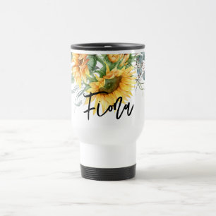 Mug De Voyage Eucalyptus de tournesol rustique Personnalisé