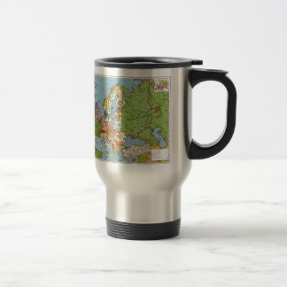 Mug De Voyage Europe vintage Carte générale du XXe siècle