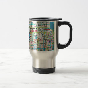 Mug De Voyage EVANSTON, carte de cru de l'IL