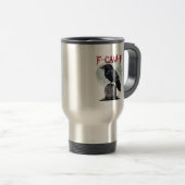 Mug De Voyage F-Caw-F Corbeau drôle Halloween (Devant droit)