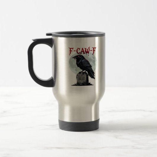Mug De Voyage F-Caw-F Corbeau drôle Halloween (Gauche)