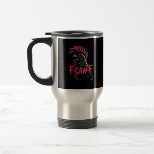 Mug De Voyage F-Caw-F Crow Funny Gothic Moon Bird Halloween Retr (Gauche)
