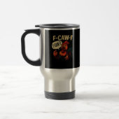 Mug De Voyage F Caw F Funny Angry Rooster Graphic Retro Style (Gauche)