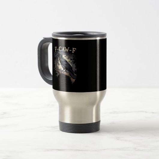 Mug De Voyage F Caw F Funny Bird Crow Creative Casual Design (Devant gauche)