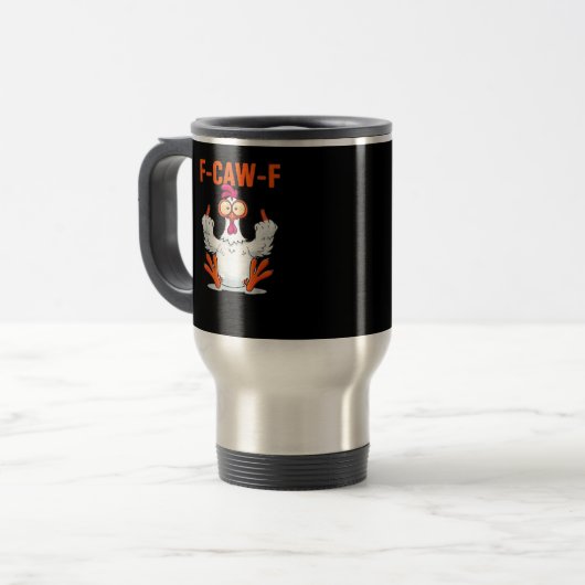 Mug De Voyage F-Caw-F Funny Chicken Classic Minimal Clean (Devant gauche)